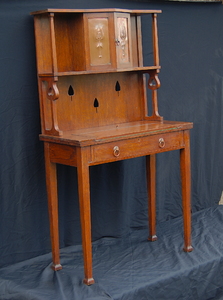 Vintage Arts and Crafts drop front secretary desk. United Kingdom. 1890 to 1910.